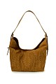 Embossed suede bag