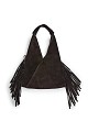Suede bag with fringes