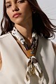 Printed scarf with jewel