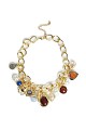 Chain necklace with hanging charms