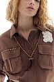 Beaded necklace with horn pendant
