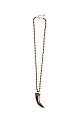 Beaded necklace with horn pendant