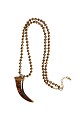 Beaded necklace with horn pendant