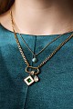 Hanging necklace with chain and charms
