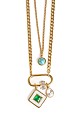 Hanging necklace with chain and charms