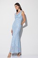 Vestido largo drapeado con lentejuelas - Gold Label