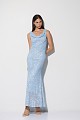 Vestido largo drapeado con lentejuelas - Gold Label