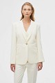 Tailored blazer with bejeweled button
