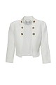 Crop blazer with bejeweled buttons