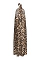 Rochie lungă cu guler halter și animal print - Golden label