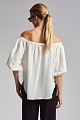 Off-shoulder blouse with decorative pockets