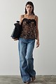 Animal print top with lace
