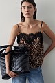 Animal print top with lace