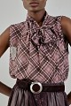 Sleeveless checkered blouse