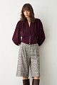 Tailored-waist long sleeves blouse
