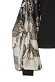 Sweater with printed satin sleeves