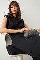 Sleeveless gathered top with rhinestones