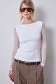 Sheer blouse with cut out back