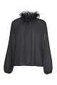 Long sleeves blouse with feathers
