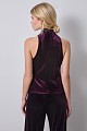 Sleeveless velvet top with hoop