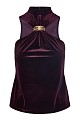Sleeveless velvet top with hoop