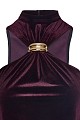 Sleeveless velvet top with hoop