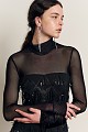 Sequined blouse with sheer