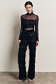 Sequined blouse with sheer