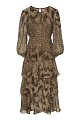 Midi animal print dress with ruffles
