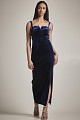 Midi velvet dress with slit