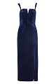 Midi velvet dress with slit