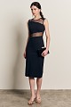 Midi dress with sheer cut out