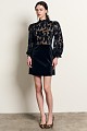 Mini velvet dress with cut works