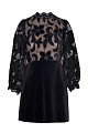 Mini velvet dress with cut works
