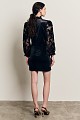 Mini velvet dress with cut works