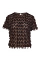 Shortsleeves sequined top - Gold label