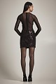 Mini sequined dress with long sleeves and sheer - Gold label