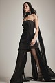 Maxi strapless dress with sheer - Gold label
