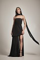 Maxi strapless dress with sheer - Gold label