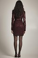 Mini lace sequined dress with long sleeves - Gold label