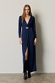 Vestido cruzado midi con pedrería