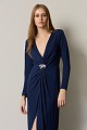 Vestido cruzado midi con pedrería