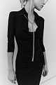 Draped midi dress with chain