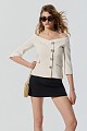 Off shoulders blazer with 3/4 sleeves
