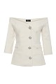 Off shoulders blazer with 3/4 sleeves
