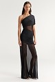 Vestido largo con aberturas y un solo hombro - Gold Label