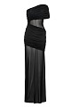 Vestido largo con aberturas y un solo hombro - Gold Label