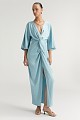 Maxi wrap satin dress - Gold label